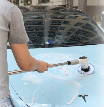 Customer using Malphy cleaning scrubber