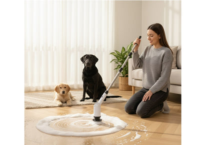 Customer using Malphy cleaning scrubber